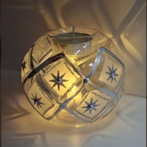 sfera argento con tealight